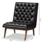 Baxton Studio Annetha Black Upholstered Walnut Finished Wood Lounge Chair 144-7933 - alternate 2